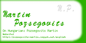 martin pozsegovits business card